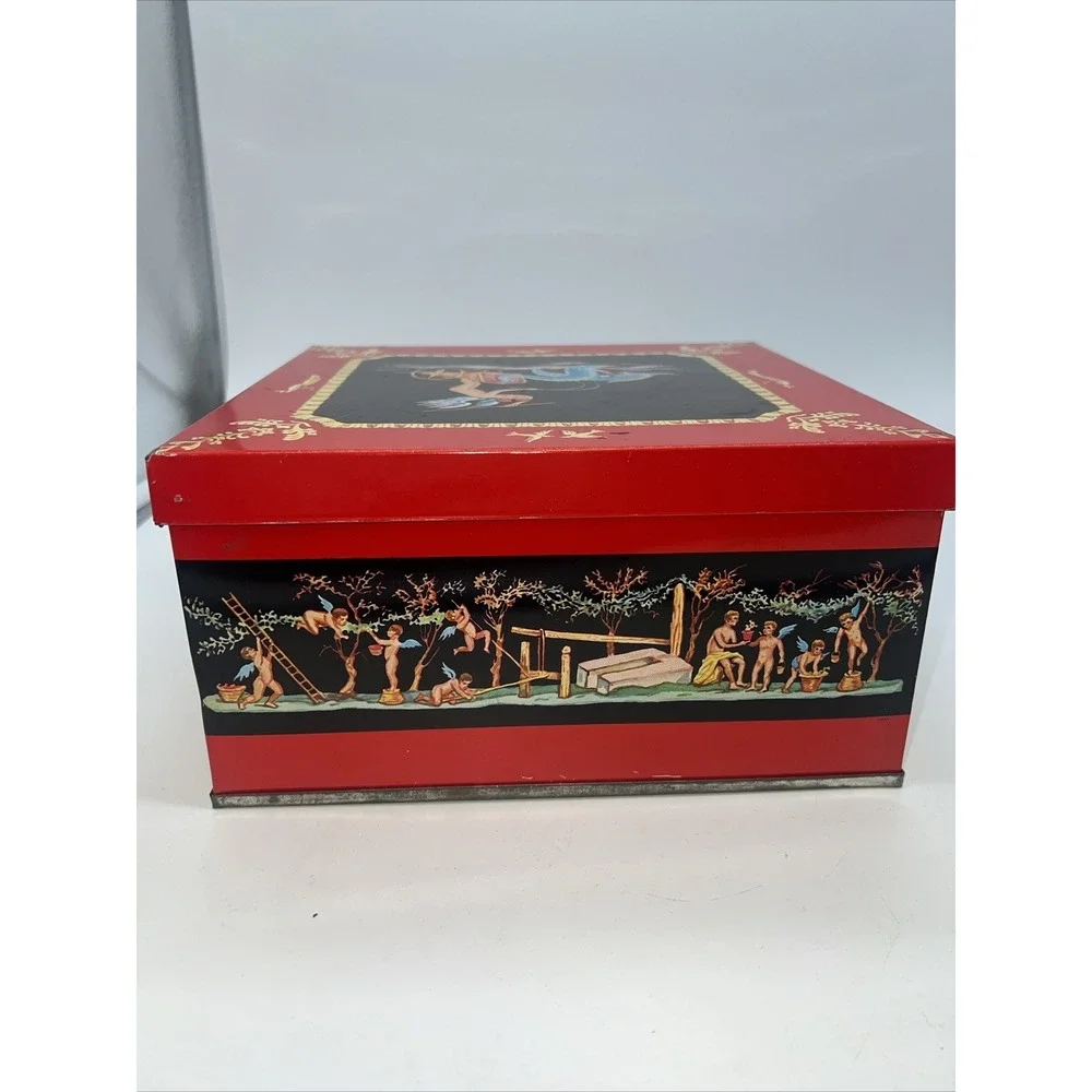 Vintage Huntley‎ & Palmers DOLPHINS Cherub Biscuit Tin